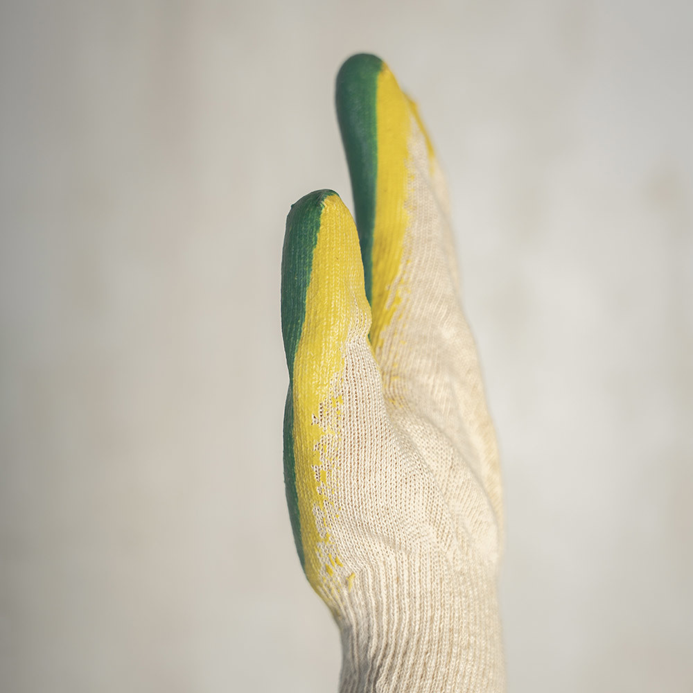 Перчатки х/б 5 нитей с двойным латексным обливом Стандарт зеленые 10 (XL) (170127)