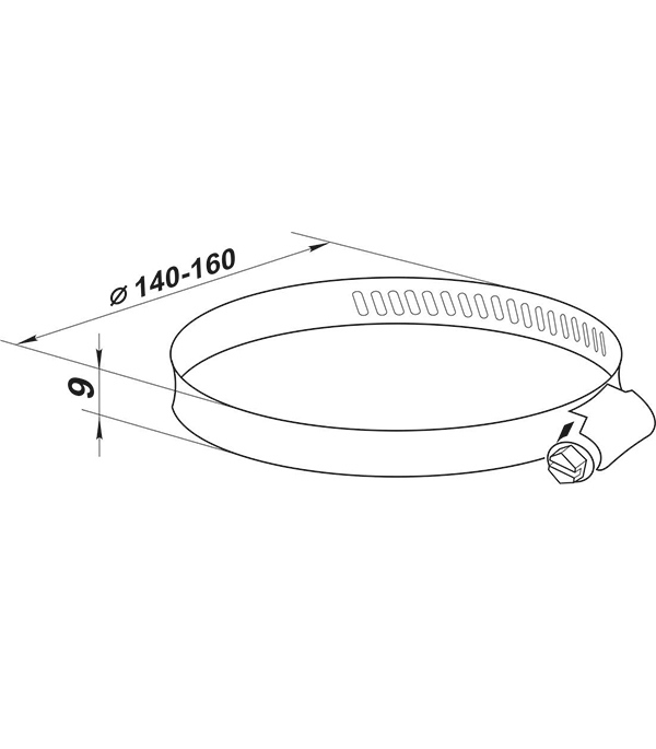 Хомут для монтажа гибких воздуховодов d140-160 мм