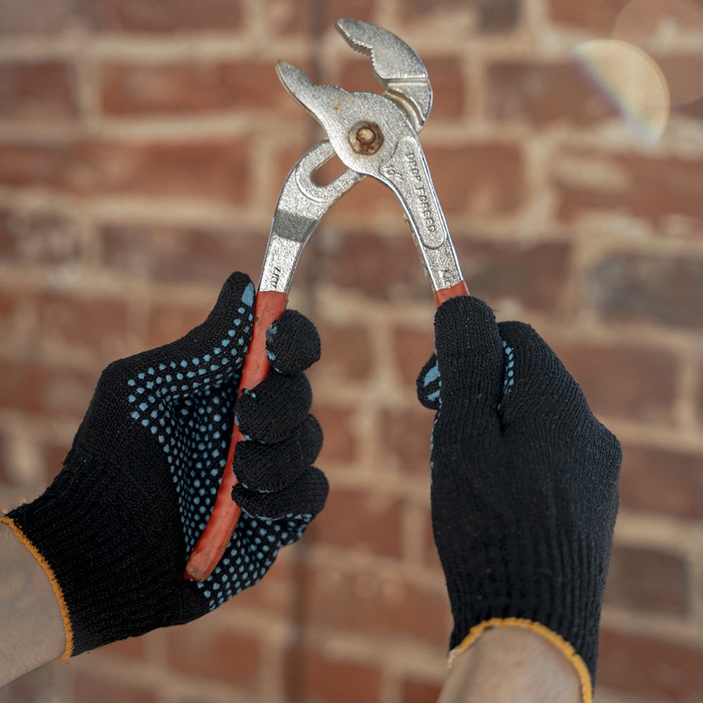 Перчатки х/б 4 нити с ПВХ покрытием черные 10 (XL)