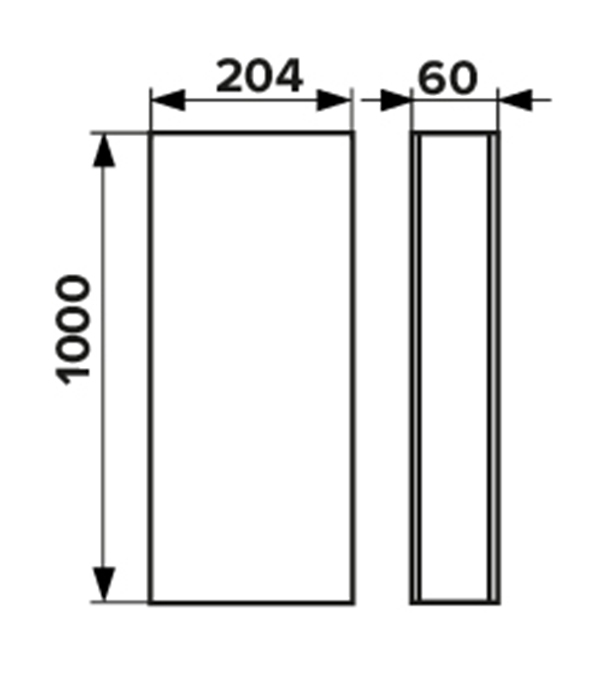 Воздуховод плоский пластиковый 60х204 мм 1 м