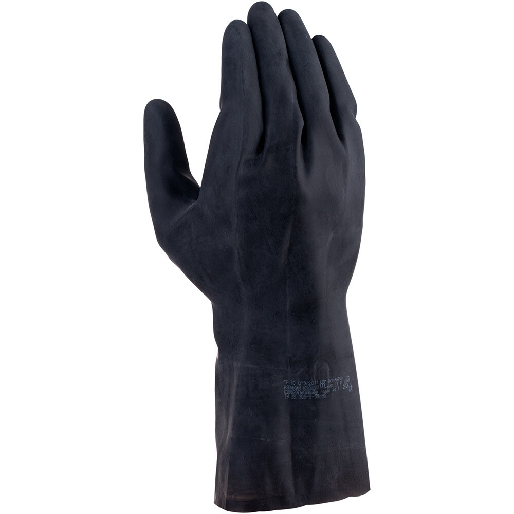 Перчатки резиновые кислотоустойчивые КЩС черные 10 (XL) (1320/1953)