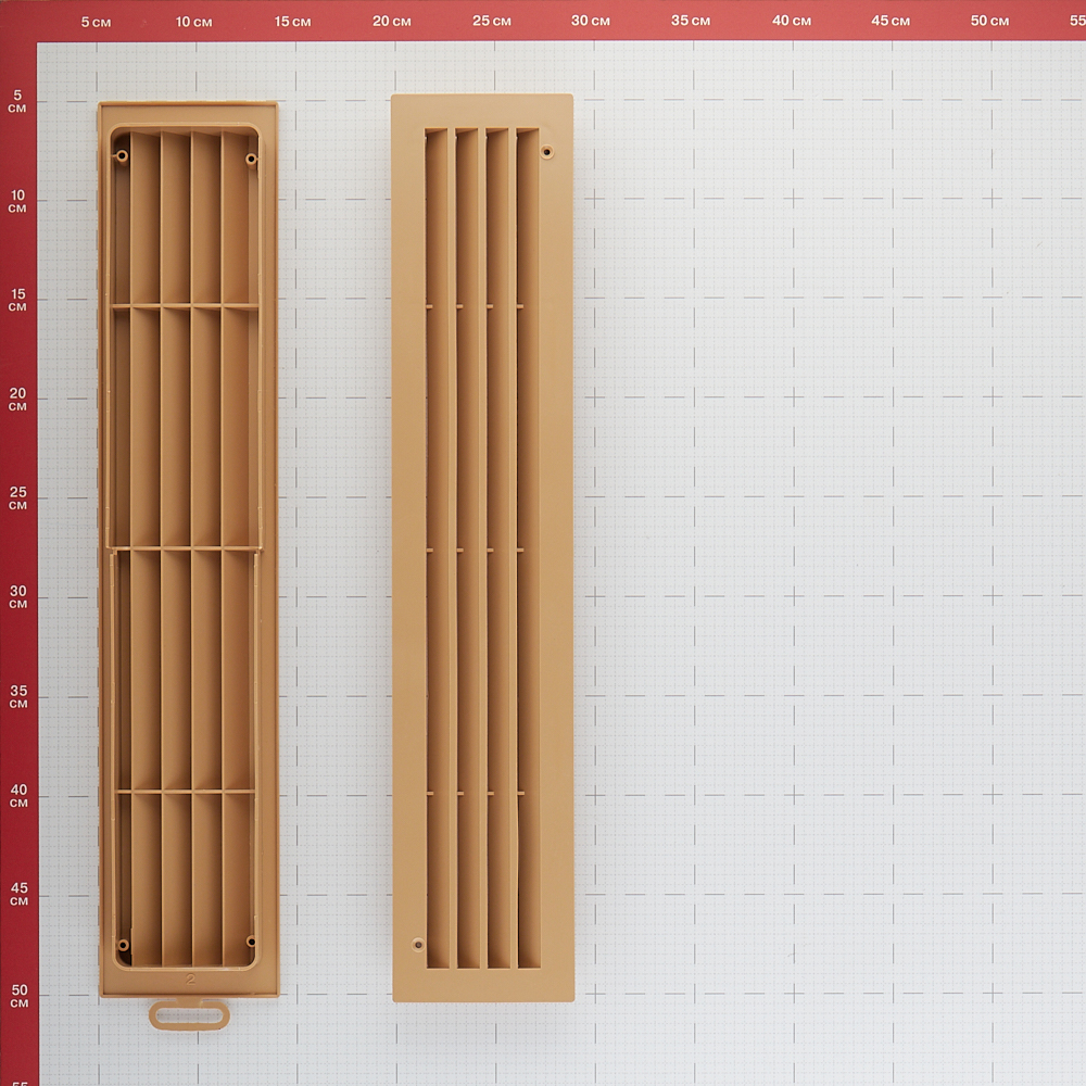 Решетка вентиляционная пластиковая переточная Era ДП 450х91 мм бежевая (2 шт.)