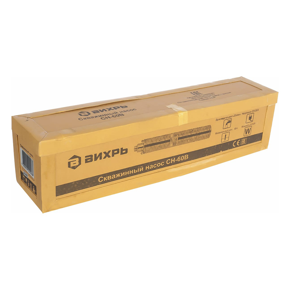Насос скважинный Вихрь СН-60В для чистой воды 25 л/мин верхний забор (68/3/8)