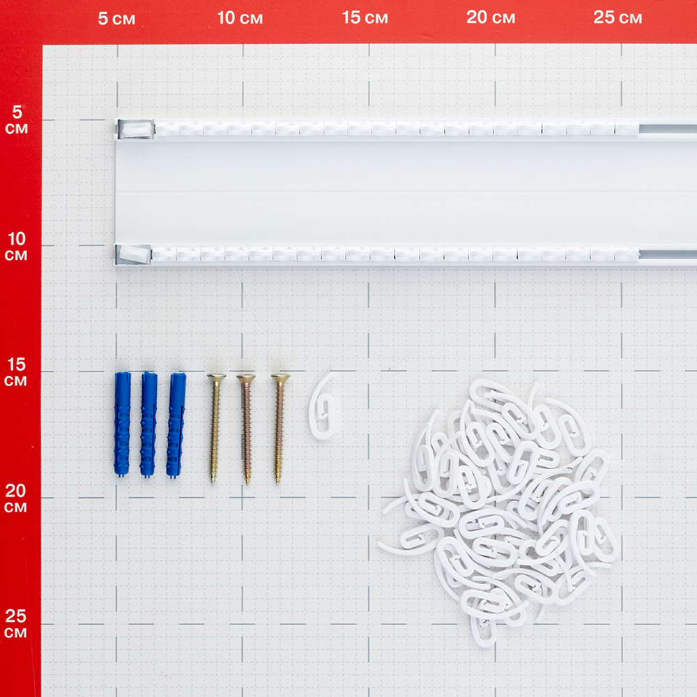 Карниз потолочный алюминиевый двухрядный Facile 160 см белый