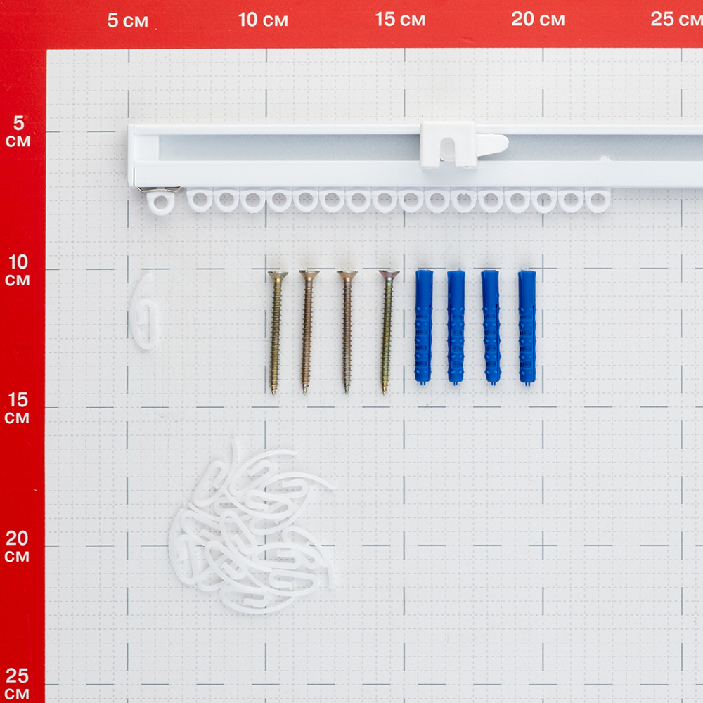 Карниз потолочный алюминиевый однорядный Facile 240 см белый