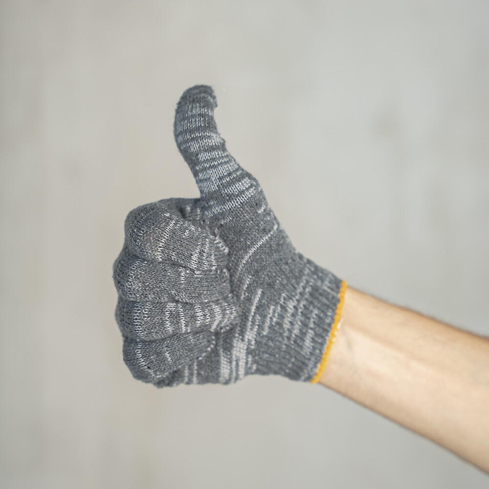 Перчатки х/б 4 нити графит 9 (XL) (5 пар)