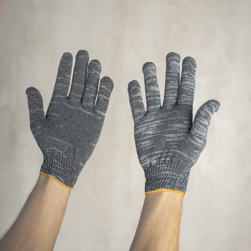 Перчатки х/б 4 нити графит 9 (XL)