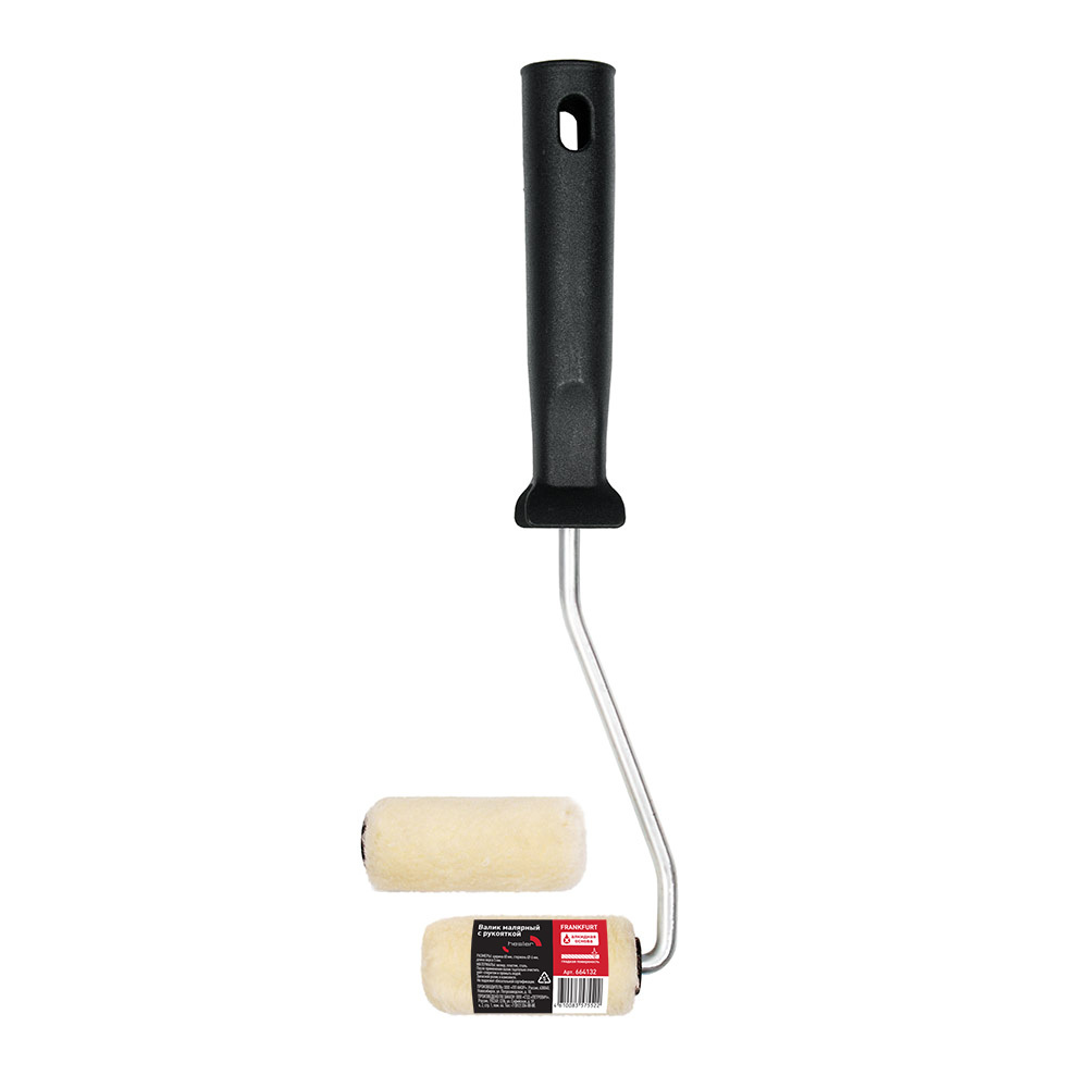 Валик велюр 60 мм стержень 6 мм d15 мм ворс 5 мм для алкидной основы с ручкой с запасным роликом Hesler Frankfurt