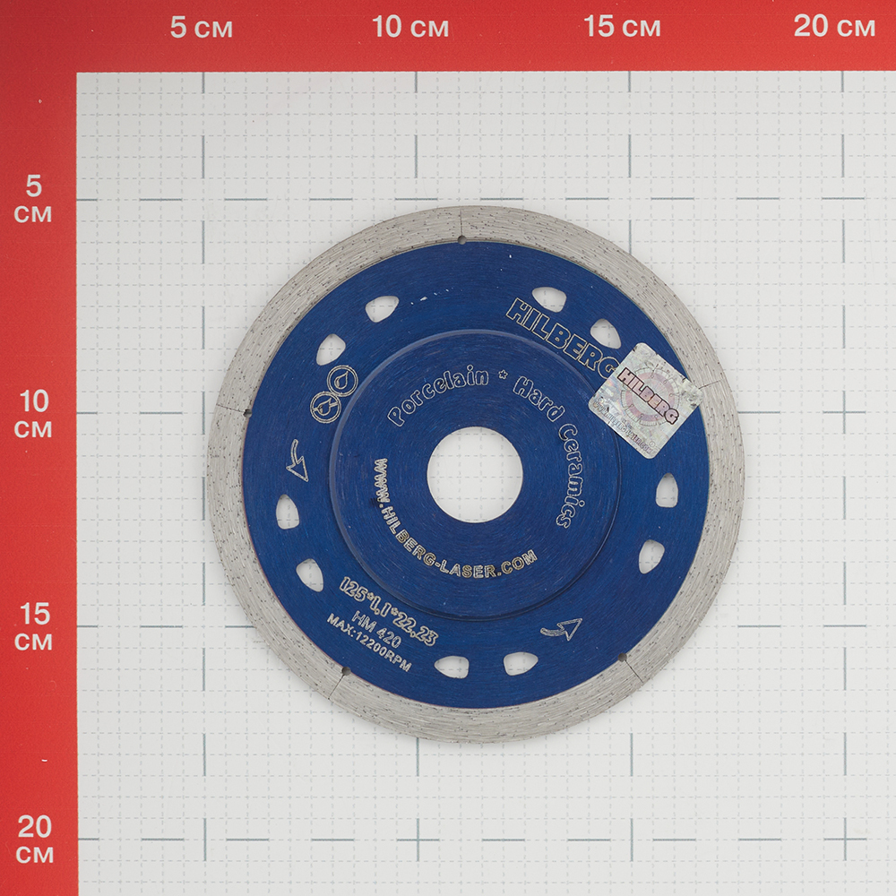 Диск алмазный по керамограниту Hilberg Extra Thin 125x22,2x1,1 мм сплошной ультратонкий сухой рез (HM420)