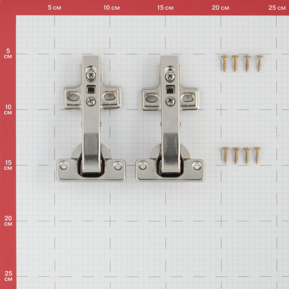 Петля мебельная Click 180° угловая с ответной планкой и доводчиком (2 шт.)