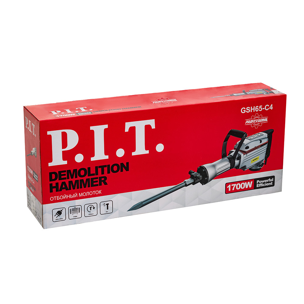 Отбойный молоток электрический P.I.T. GSH65-C4 1700 Вт 42 Дж HEX 30