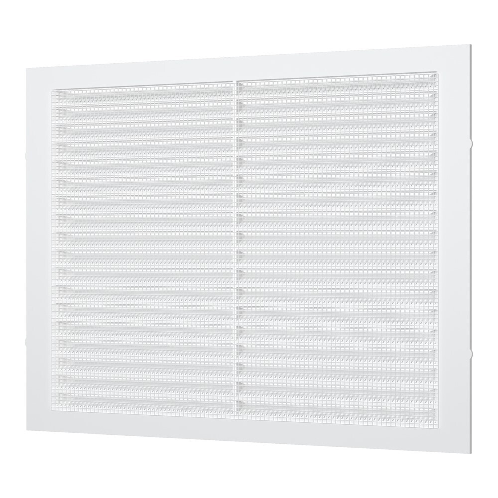 Решетка вентиляционная пластиковая приточно-вытяжная Era С 194х194 мм с сеткой белая