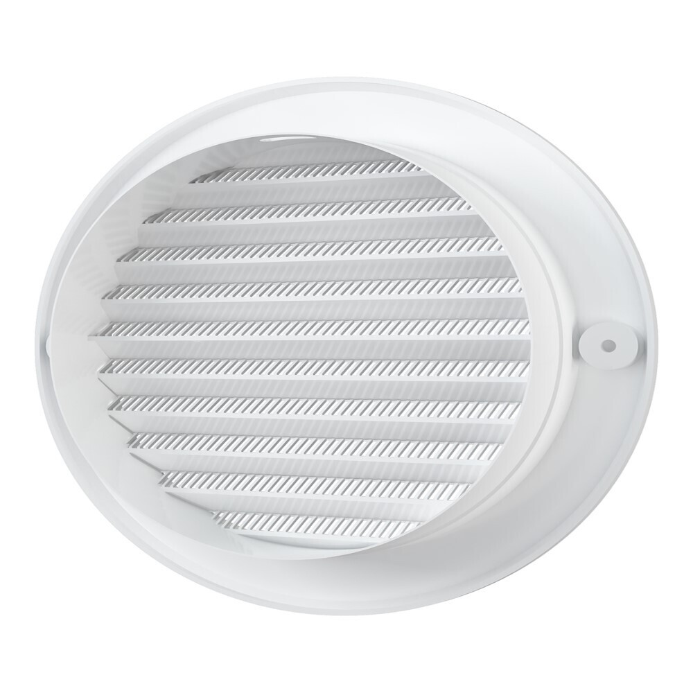 Решетка вентиляционная пластиковая приточно-вытяжная Era РКС d186 мм с сеткой с фланцем d150 мм белая