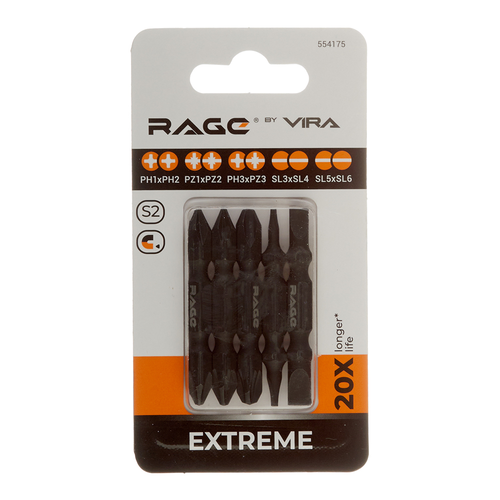 Набор бит Rage by Vira (554175) PH/PZ/SL 50 мм двухсторонних (5 шт.)