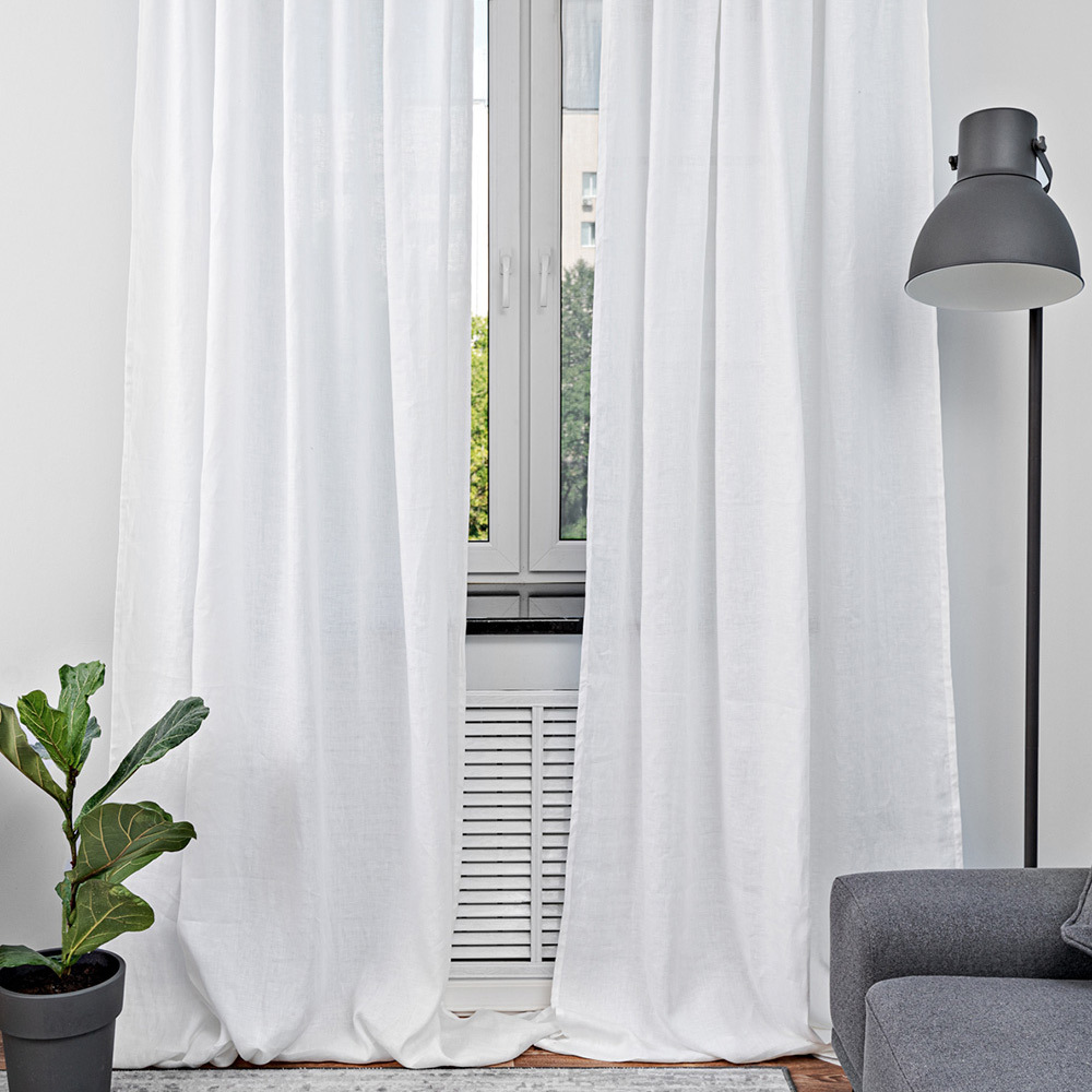 Штора лен белая 145х300 см Rusby Лен (ТТ-00259500)