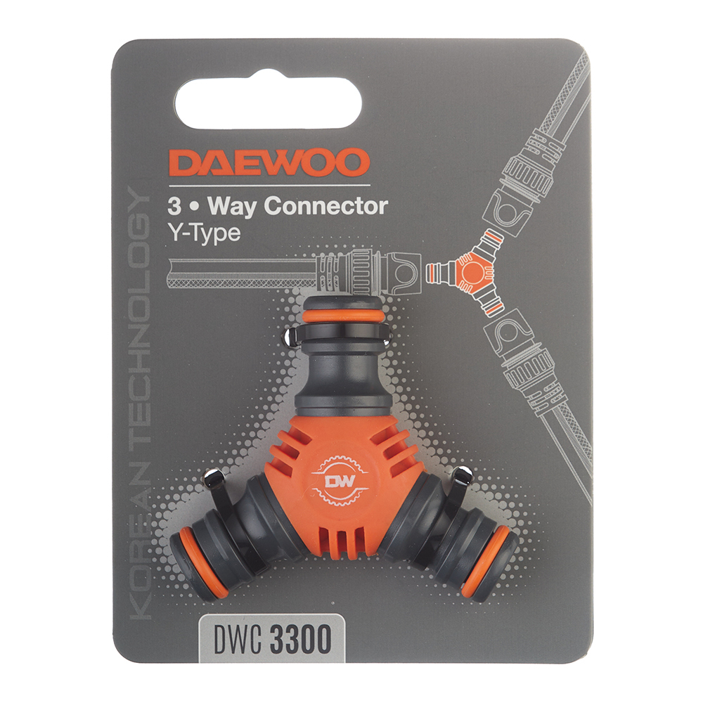 Соединитель 3/4х1/2х3/4 для поливочного шланга Daewoo пластиковый (DWC 3300)