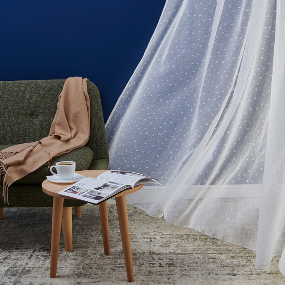 Тюль искусственный лен белый 300х260 см Legrand Спот с утяжелителем (58131405)