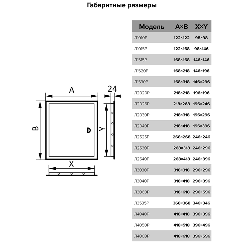 Люк ревизионный Evecs ЛР пластиковый 168х168 мм врезной