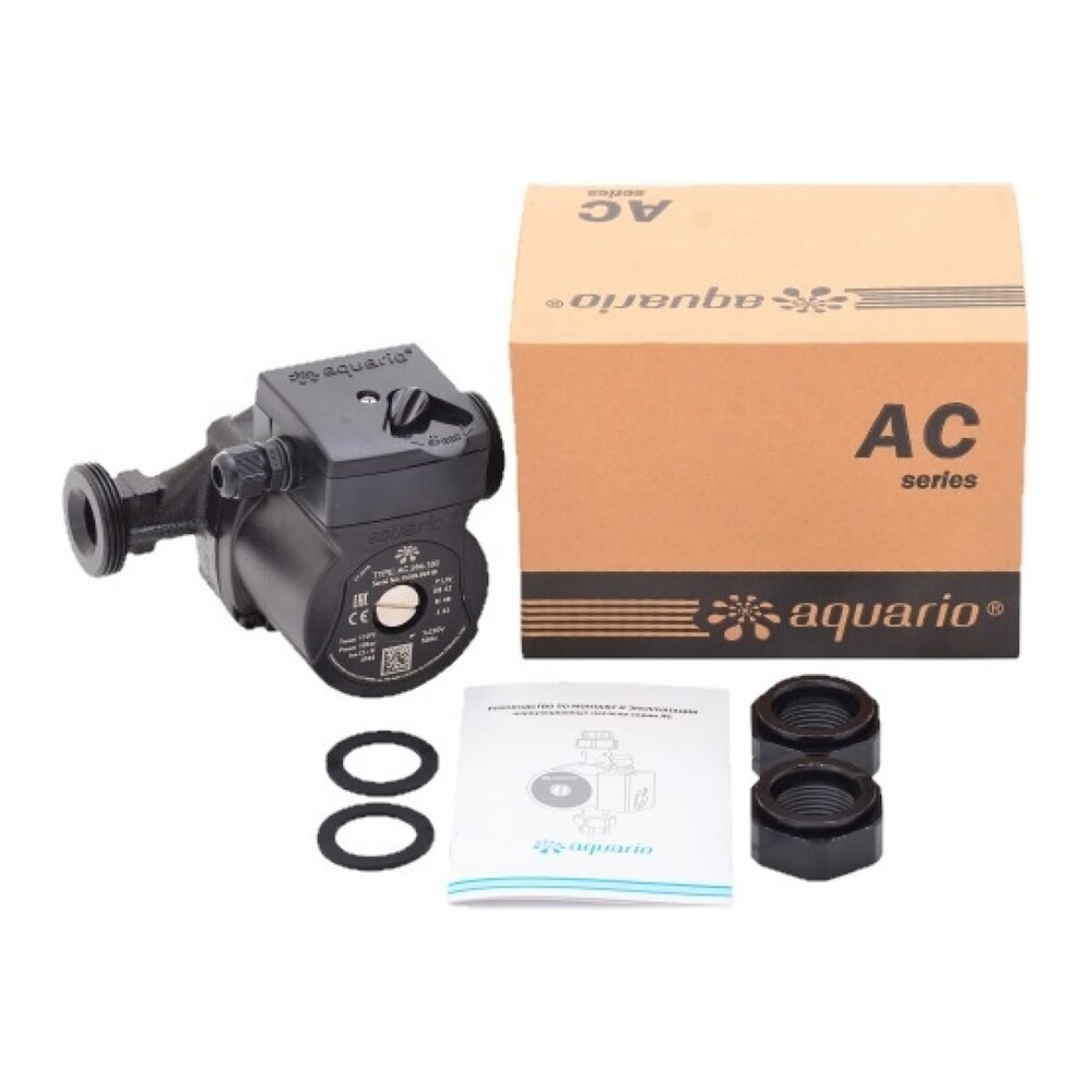 Циркуляционный насос для систем отопления Aquario AC 254-180 DN25 подъем 4 м 180 мм с гайками (5354)