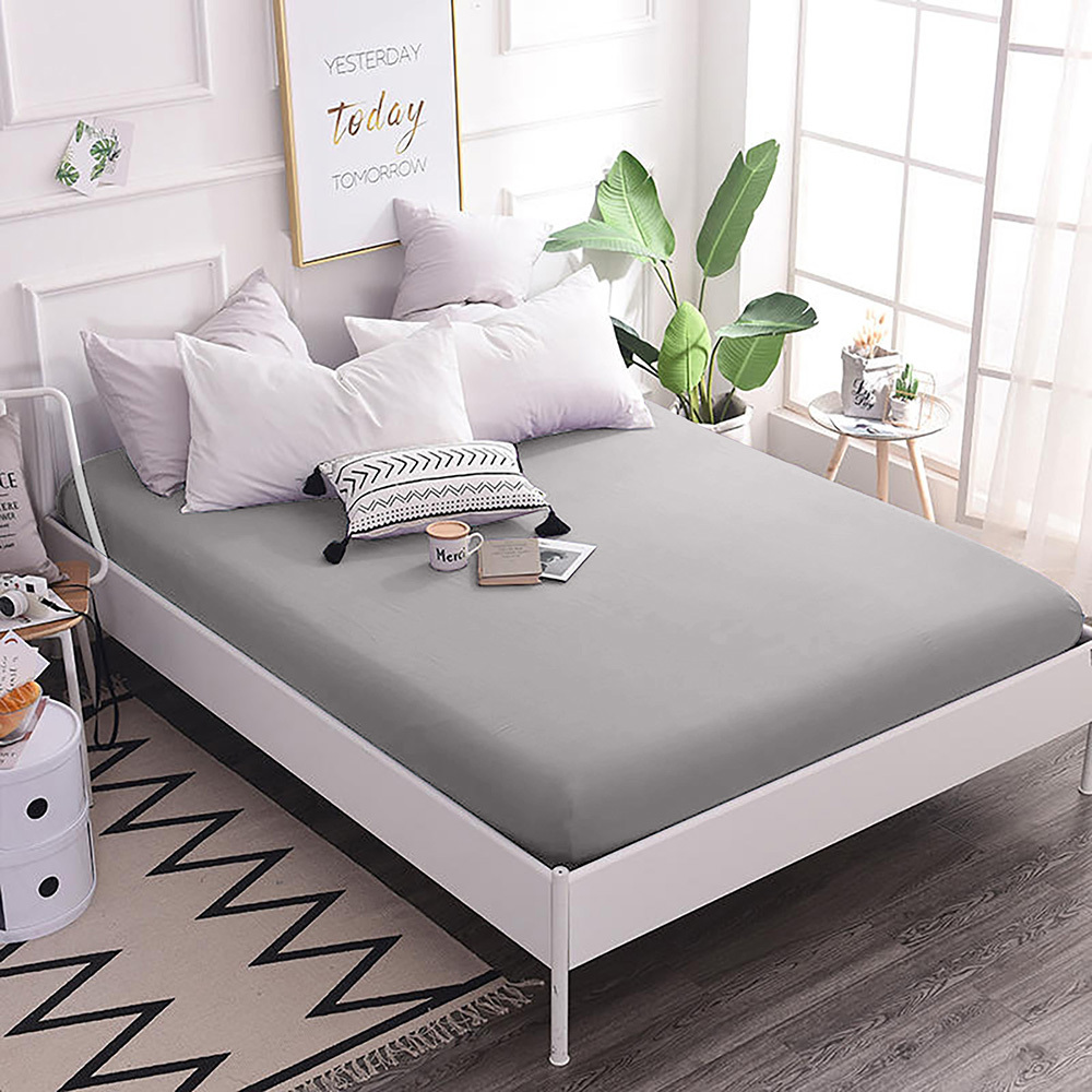 Простыня 260х260 см сатин серая Lorikeet Solo