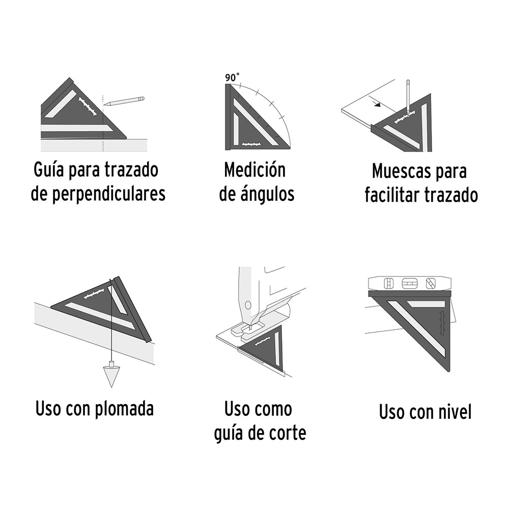 Угольник Свенсона Truper 300 мм алюминиевый
