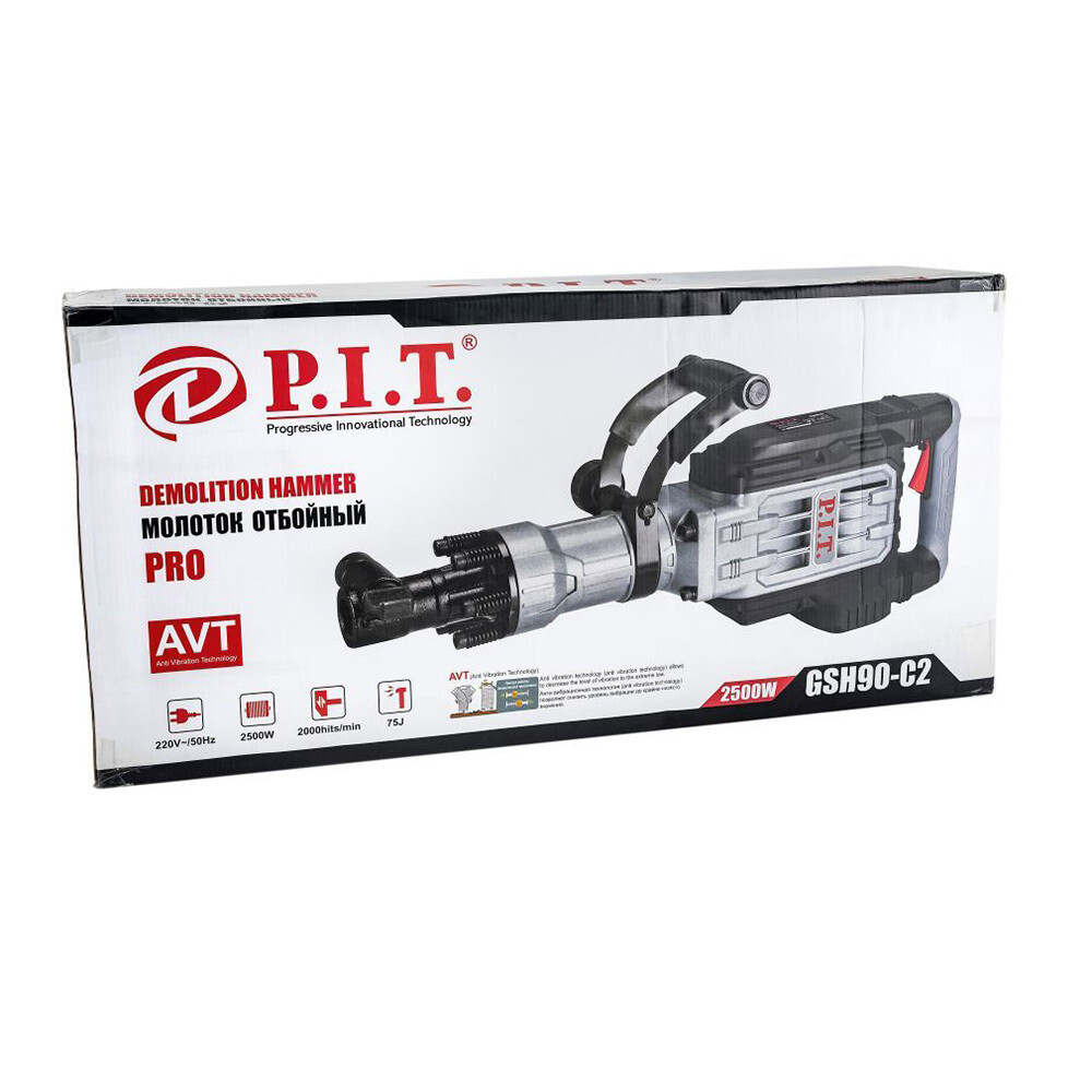 Отбойный молоток электрический P.I.T. GSH90-C2 2500 Вт 75 Дж HEX 30
