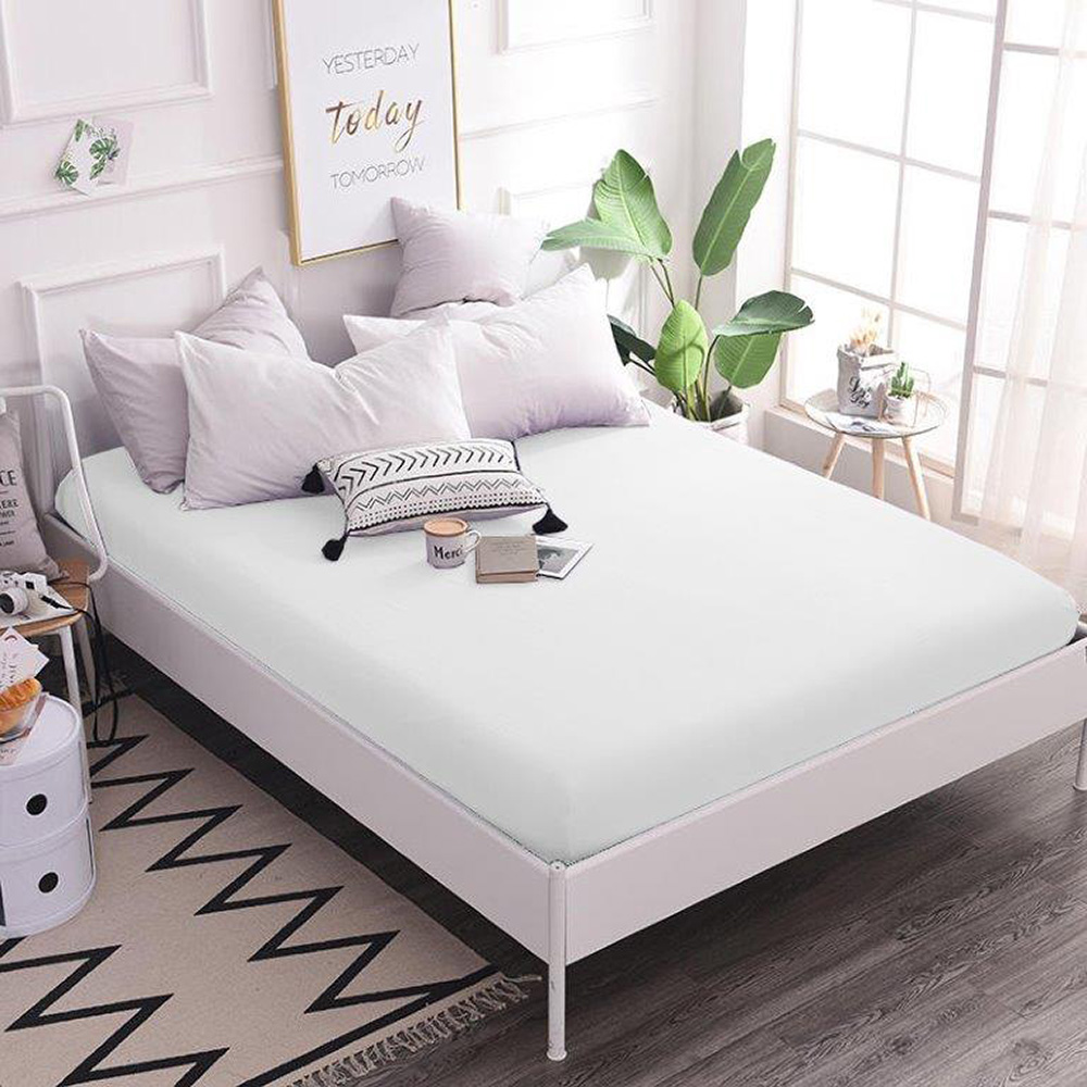 Простыня на резинке 200х200х25 см сатин Mona Liza White (505031/01)