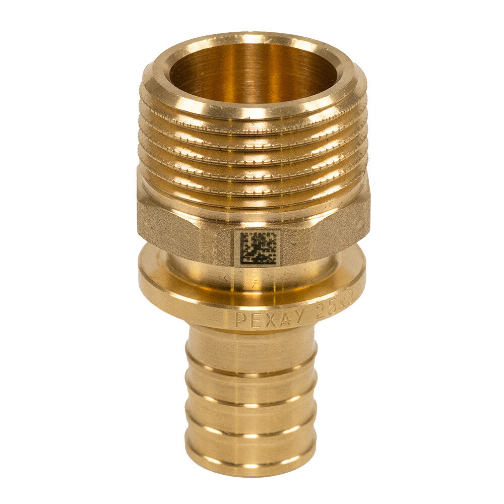 Соединитель прямой Рехау латунный 25 мм х 1/2 НР(ш) (11097091001)
