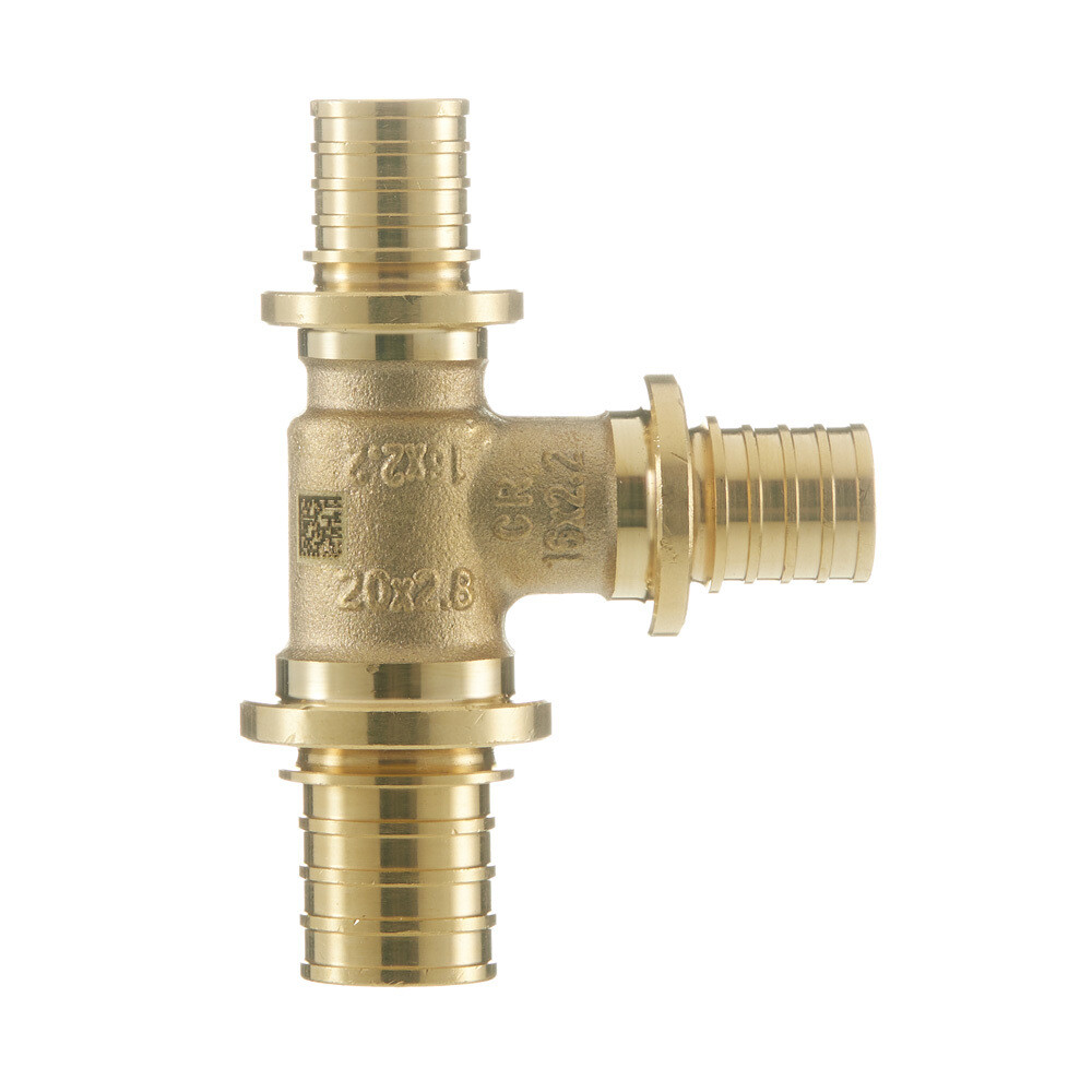 Тройник Рехау латунный 20 х 16 х 16 мм редукционный (11080811001)