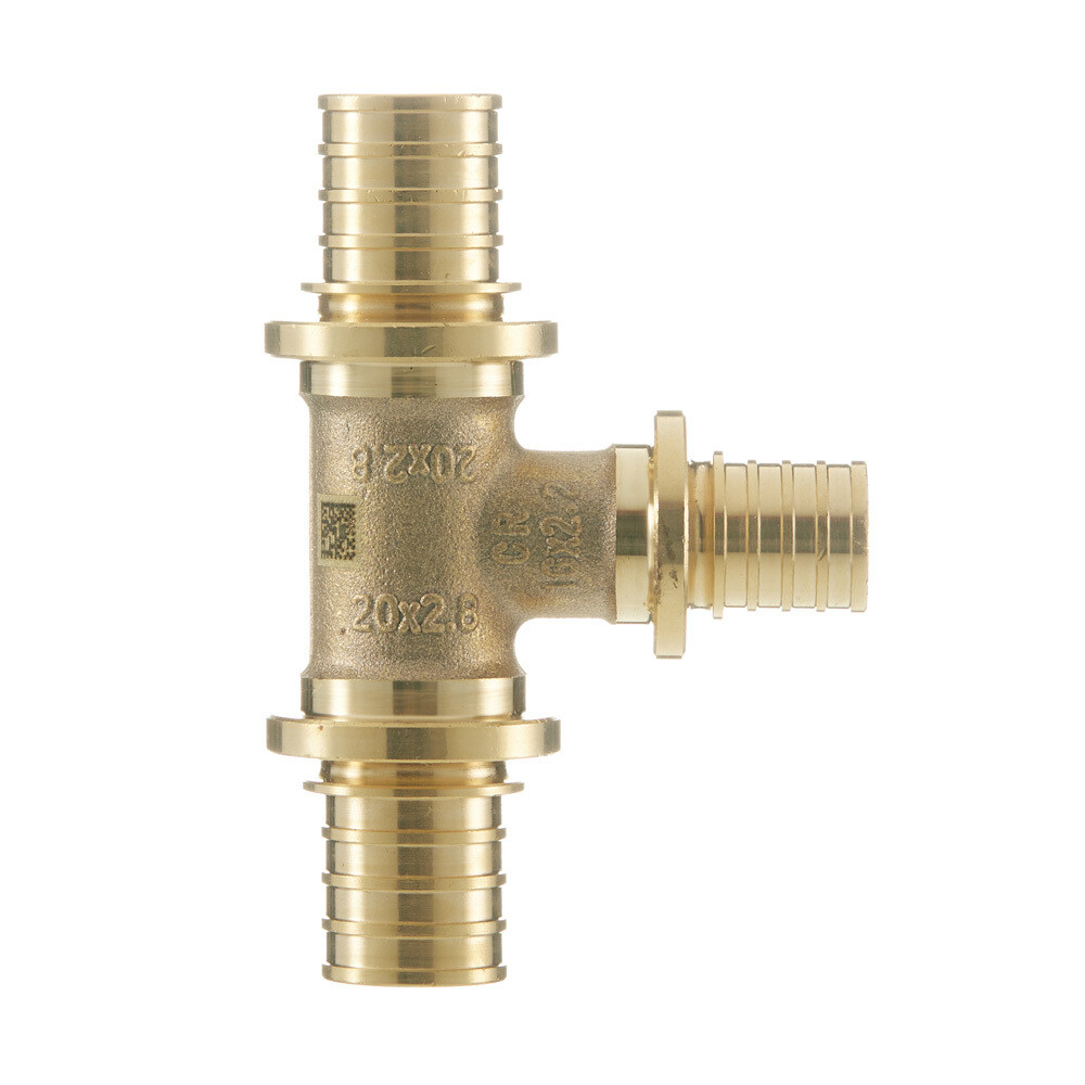 Тройник Рехау латунный 20 х 16 х 20 мм редукционный (11080611001)