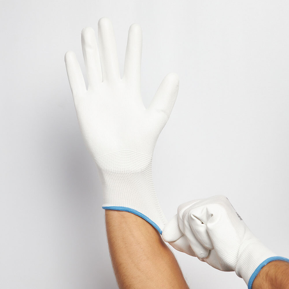 Перчатки полиэстеровые 13 нитей с полиуретановым покрытием Delta Plus VE702 9 (L)