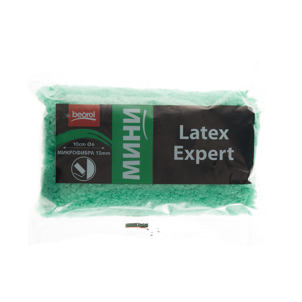 Валик микрофибра 100 мм стержень 6 мм d45 мм ворс 13 мм для водной и алкидной основы без ручки Beorol Expert Latex (2 шт.)