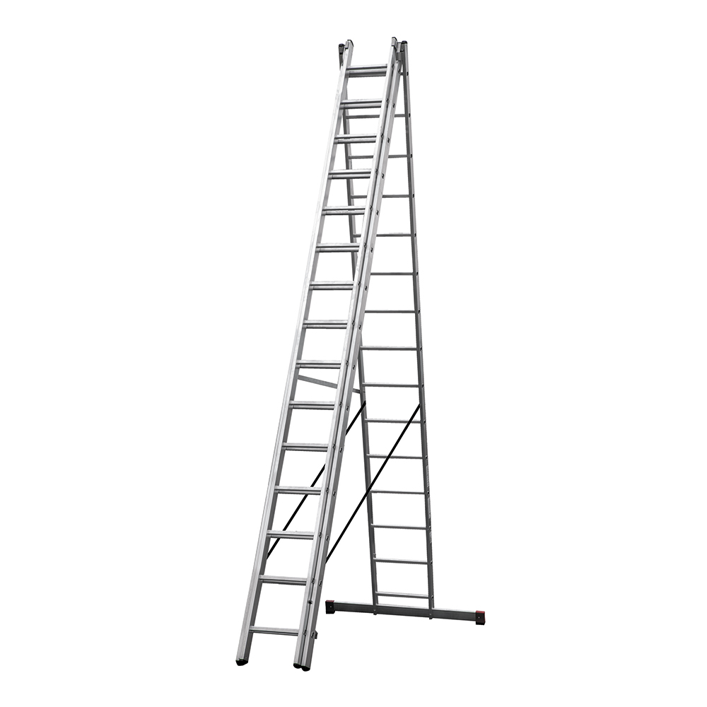 Лестница алюминиевая трансформер трехсекционная 15 ступеней Новая высота NV1230 профессиональная