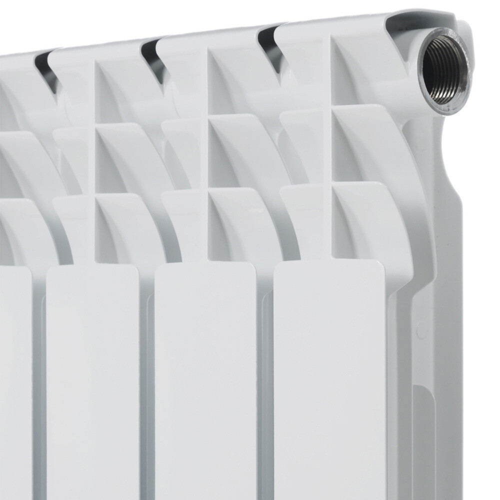 Радиатор биметаллический КМ 500 мм 8 секций 1" боковое подключение белый