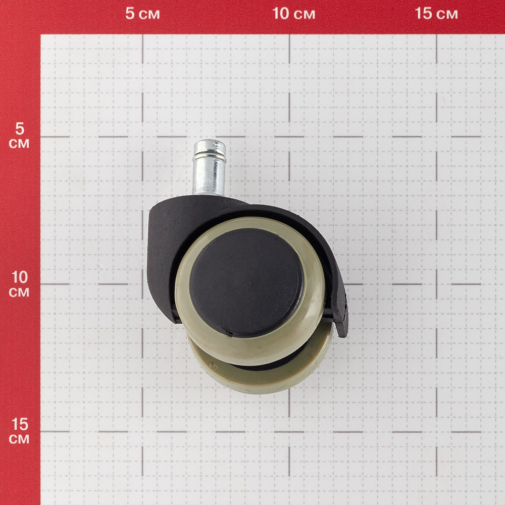 Ролик двойной со штифтом пластик/резина d50 мм (серый/черный)