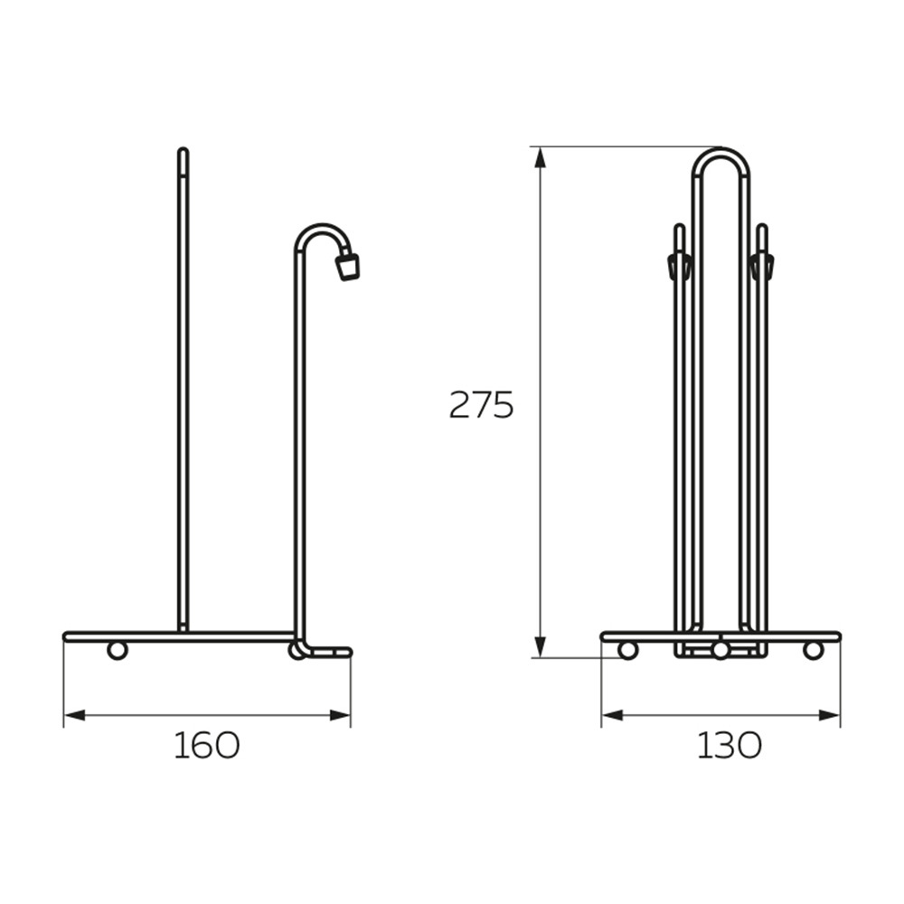 Держатель на рейлинг для бумажных полотенец 130х160х275 мм хром (YJ-G218)