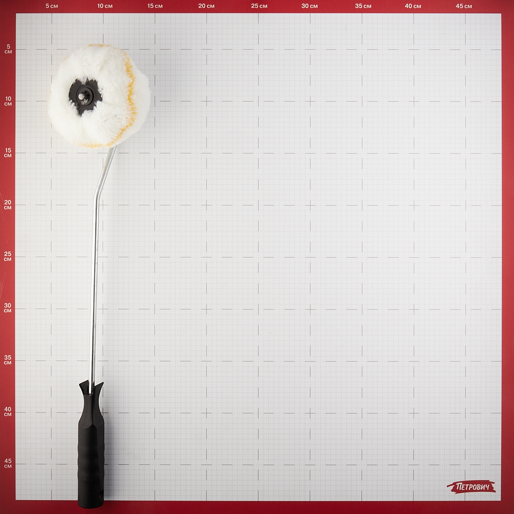 Валик полиамид 50 мм стержень 6 мм d50 мм ворс 12 мм для водной и алкидной основы с ручкой Hesler