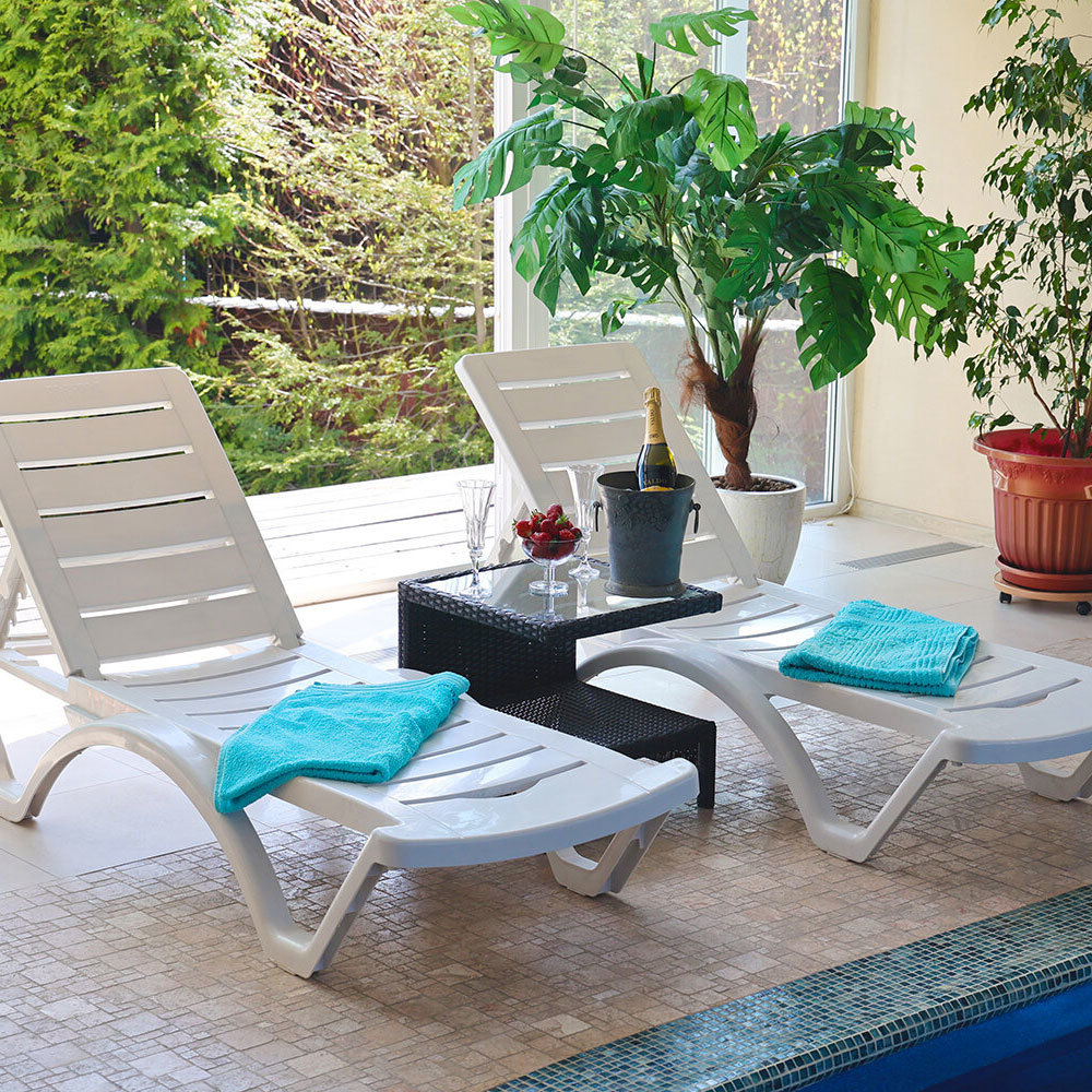 Шезлонг Adriano Classic белый 1870х650х310 мм (Р6001Бел)