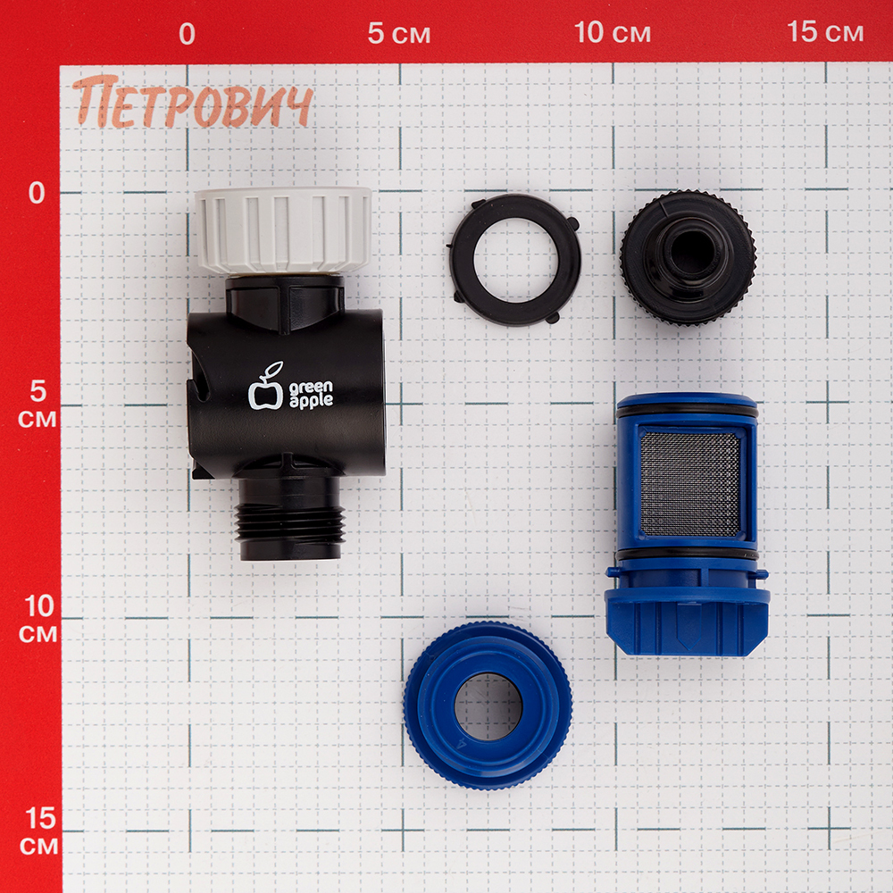 Фильтр 3/4-1 для грубой очистки воды Green Apple Gafv-01 пластиковый (Б0057123)