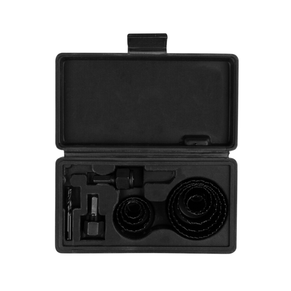 Набор коронок Kranz (KR-92-0251) по дереву d19-64 мм с 2 держателями и ключом (8 шт.)