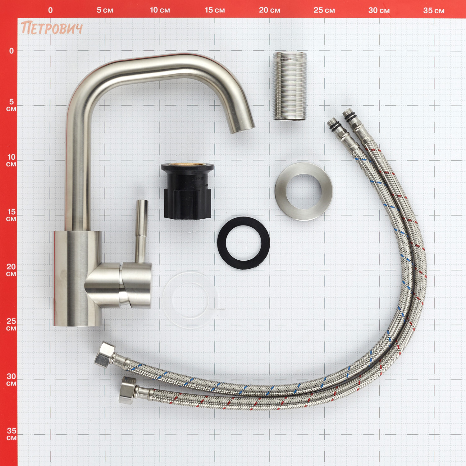 Смеситель для кухни и раковины Corsa Deco TS нержавеющая сталь с поворотным изливом однорычажный (FKTS)