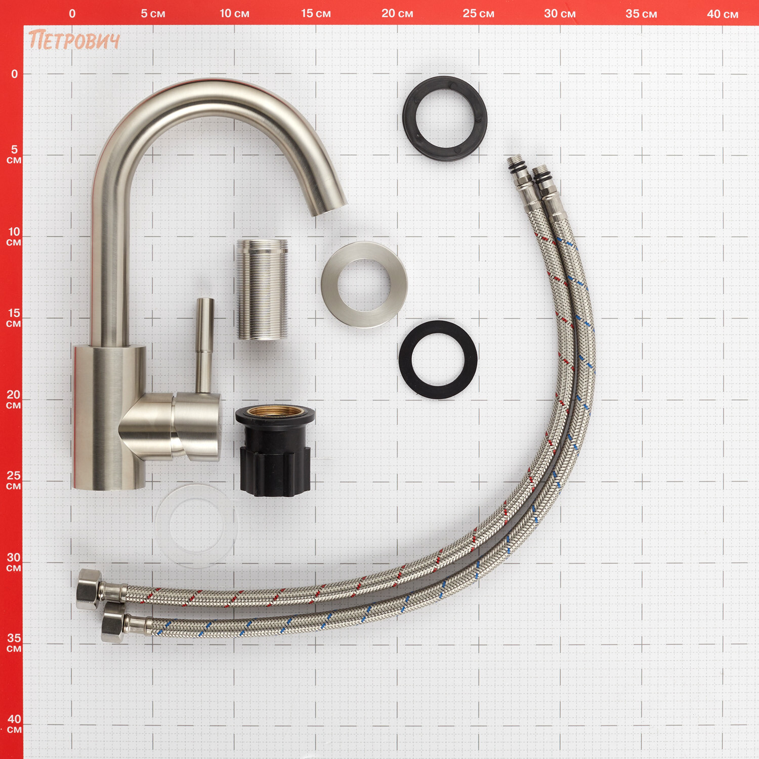 Смеситель для кухни и раковины Corsa Deco SS нержавеющая сталь с поворотным изливом однорычажный (FKSS)