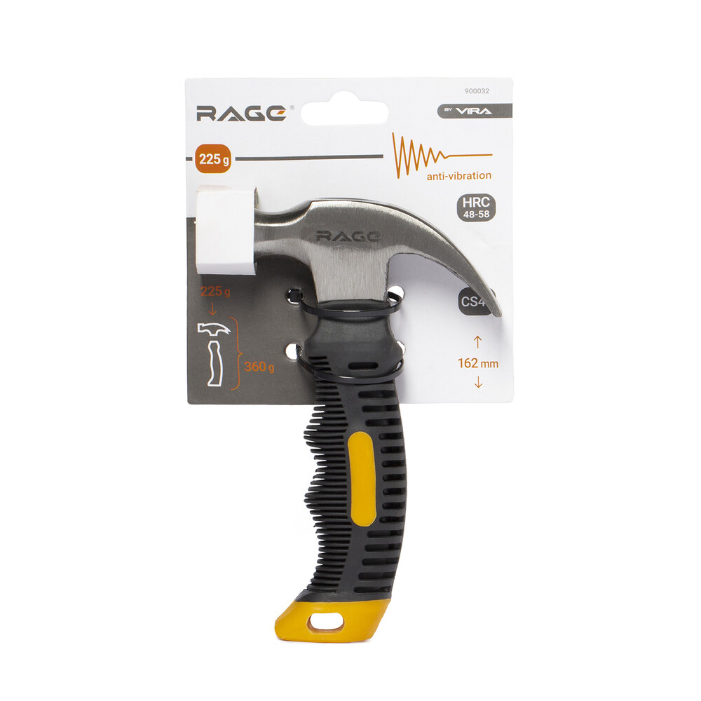 Молоток-гвоздодер безынерционный Rage by Vira 225 г фибергласовая ручка (900032)