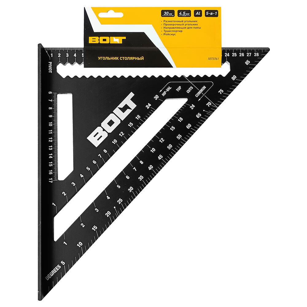 Угольник столярный Bolt 300 мм алюминиевый