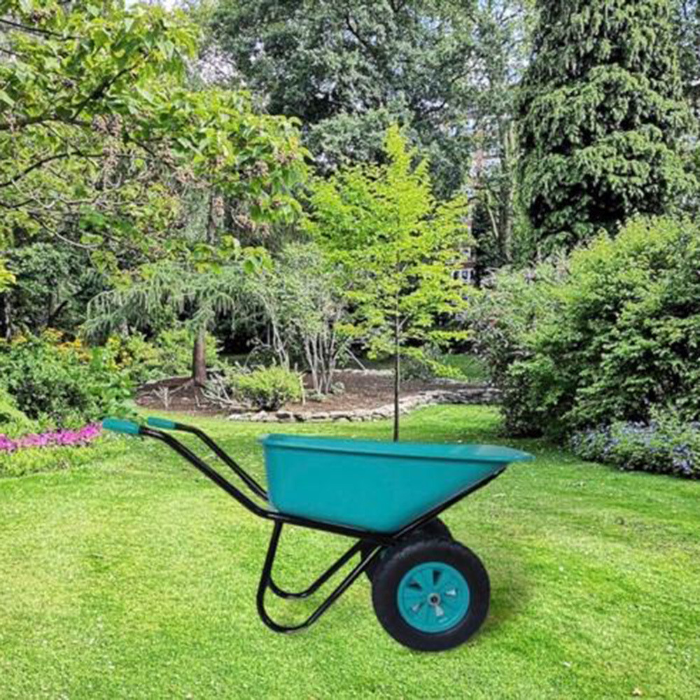 Тачка садово-строительная двухколесная РВ Пласт 120 л 180 кг ударопрочная усиленная морозостойкая (274)