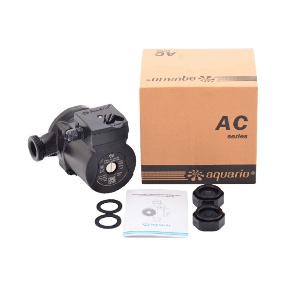 Циркуляционный насос для систем отопления Aquario AC 258-180 DN25 подъем 8 м 180 мм с гайками (5358)